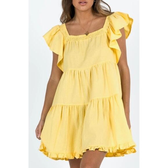 Princess Polly Jayson Mini Dress Women's Size 2 (Small) Yellow - Picture 1 of 10